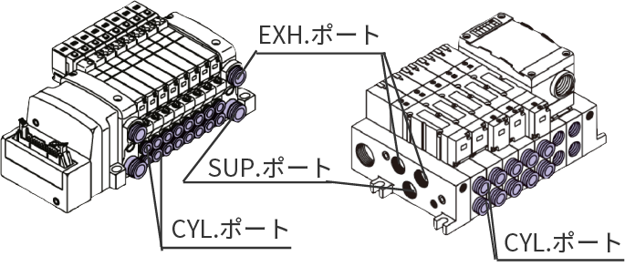 タイロッドタイプマニホールドをタイロッドおよび接合金具により連結(jié)。マニホールドのねじれに強(qiáng)い。